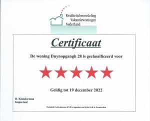 Zertifikat vom niederl. Fremdenverkehrsverein