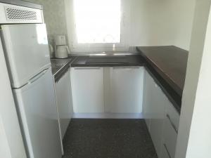 Küche mit Kühlschrank und Gefrierschrank